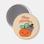 Kitty Pumpkin Magnet (Vorderseite/Rückseite)