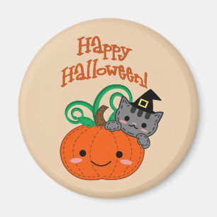 Kitty Pumpkin Magnet