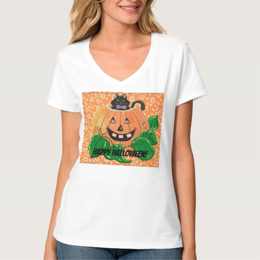 Kitty Pumpkin T - Shirt (Vorderseite)