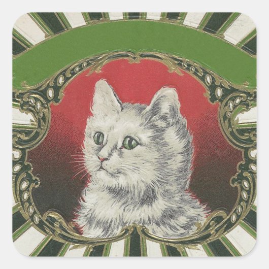 Kitty Quadratischer Aufkleber (Vorderseite)