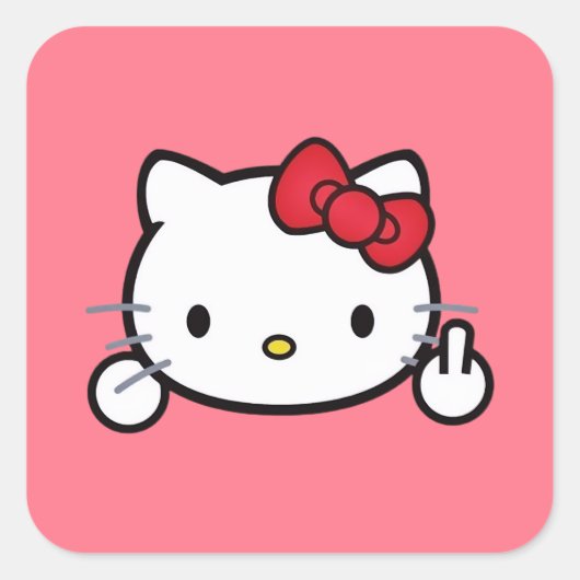 Kitty Quadratischer Aufkleber (Vorderseite)