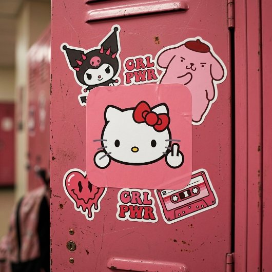 Kitty Quadratischer Aufkleber