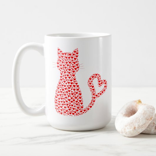 Kitty Red Heart Liebe Kaffee Tasse (Mit Donut)