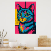 Kitty Retro Pop Art Katze Poster (Küche)