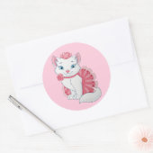 Kitty Runder Aufkleber (Umschlag)