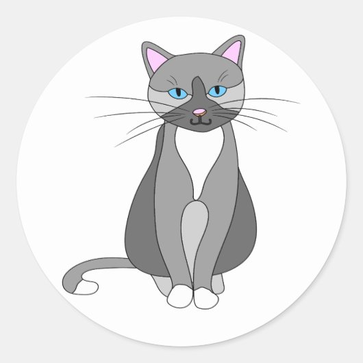 Kitty Runder Aufkleber (Vorderseite)