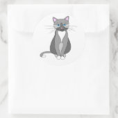 Kitty Runder Aufkleber (Tasche)