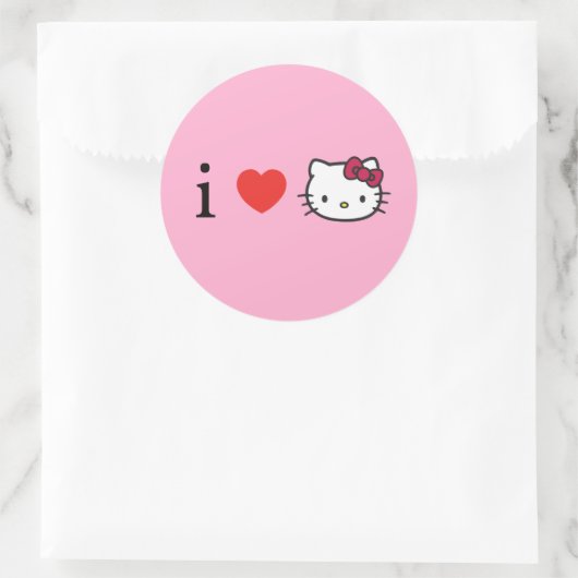 Kitty Runder Aufkleber (Tasche)