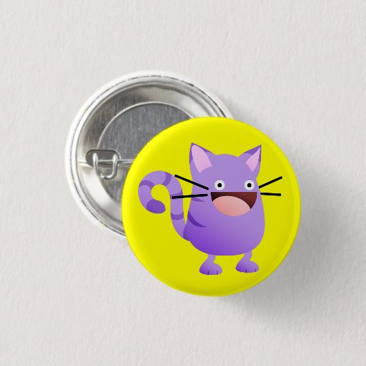 Kitty-Schlag-lila Knopf Button (Vorne & Hinten)