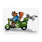 Kitty Scoots Magnet (Horizontal)