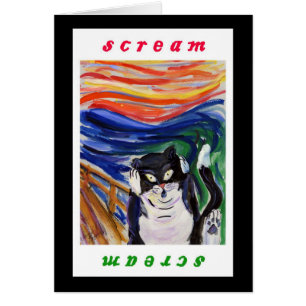 Kitty Scream mit Scream Text Grußkarte