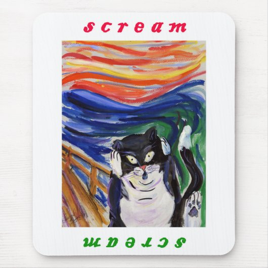 Kitty Scream mit Scream Text Mousepad (Vorne)