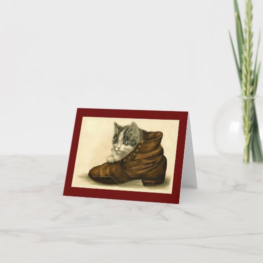 Kitty Shoe Shine Note Card Dankeskarte (Vorderseite)