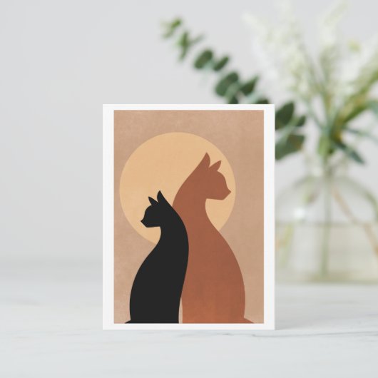 Kitty Silhouetten Postkarte (Stehend Vorderseite)