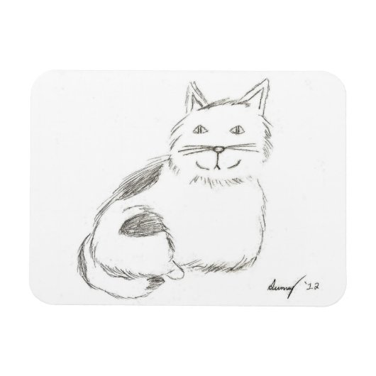 Kitty Sketch Flexible Magnet (Horizontal)