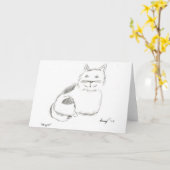 Kitty Sketch Grußkarte Karte (Gelbe Blume)