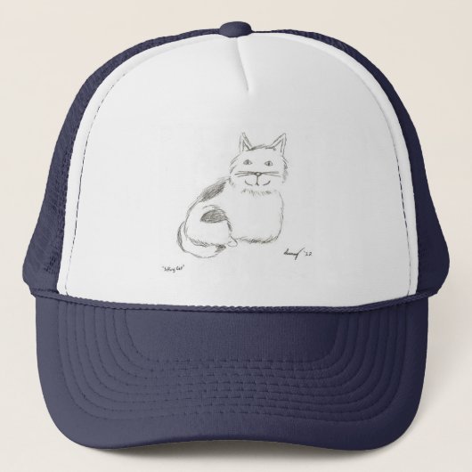 Kitty Sketch Hat Truckerkappe (Vorderseite)