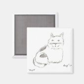 Kitty Sketch Magnet - Square (Vorderseite/Rückseite)