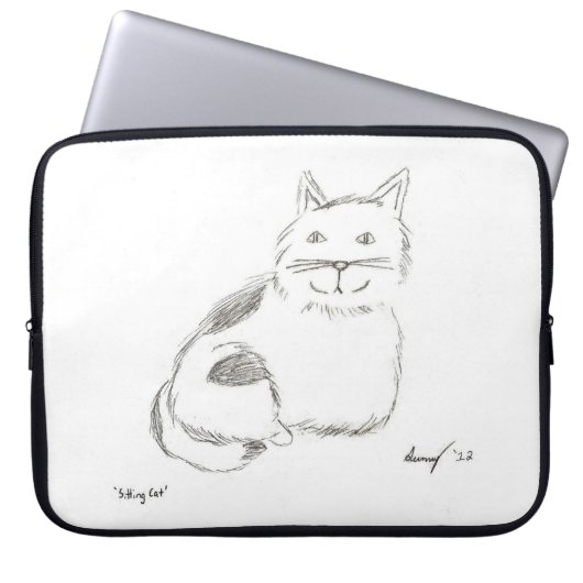 Kitty Sketch Notebook-Sieb Laptopschutzhülle (Vorderseite)