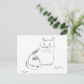 Kitty Sketch Postcard Postkarte (Stehend Vorderseite)