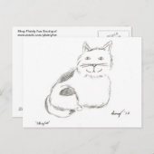 Kitty Sketch Postcard Postkarte (Vorne/Hinten)