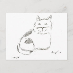 Kitty Sketch Postcard Postkarte