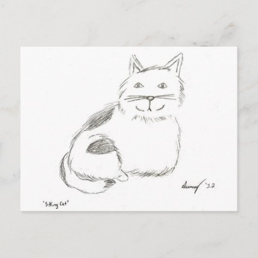 Kitty Sketch Postcard Postkarte (Vorderseite)