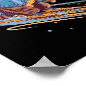 Kitty Ski Down a Snowy Slope Funny Poster (Ecke)