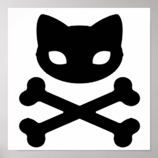 Kitty Skull und Crossbones Poster (Vorne)