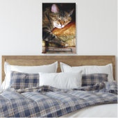 Kitty Sleepy Book Leinwanddruck (Insitu (Schlafzimmer))