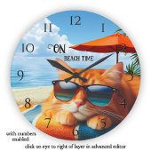 Kitty Snoozing auf dem Beach Summer Runde Wanduhr