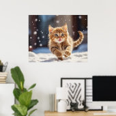 *~* Kitty Snow Race 5:4 Kitten Cat AP68 Poster (Heimbüro)