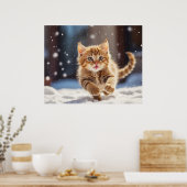 *~* Kitty Snow Race 5:4 Kitten Cat AP68 Poster (Küche)