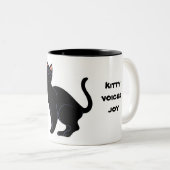 Kitty Stimmen schwarze Katze ist schöne Freude Zweifarbige Tasse (VorderseiteRechts)