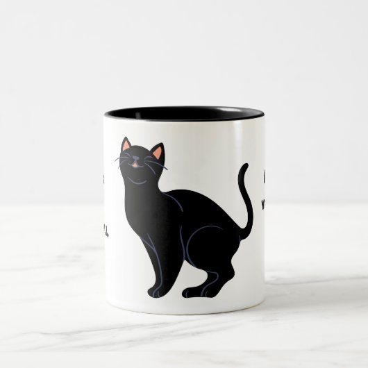 Kitty Stimmen schwarze Katze ist schöne Freude Zweifarbige Tasse (Mittel)