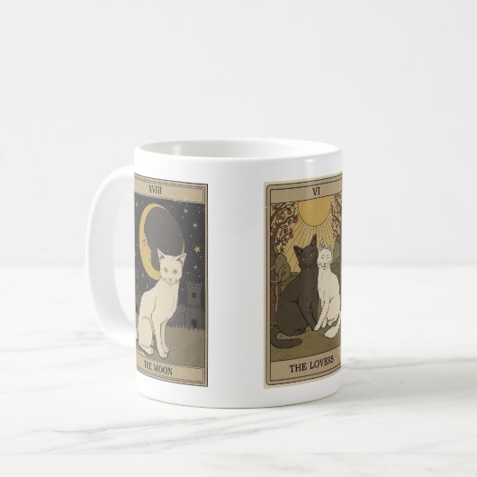 Kitty Tarot Card Kaffeetasse (Vorderseite Links)