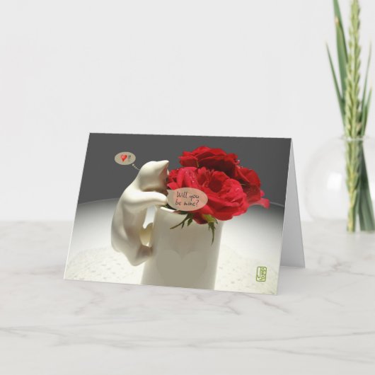 Kitty & Tee Rose Werden Sie meine Valentine Karte (Vorderseite)