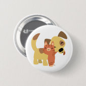 Kitty- u. Hündchen-Cartoonknopf-Abzeichen Button (Vorne & Hinten)