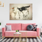 Kitty und Butterfly Leinwanddruck (Insitu (Wohnzimmer))