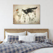 Kitty und Butterfly Leinwanddruck (Insitu (Schlafzimmer))