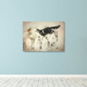 Kitty und Butterfly Leinwanddruck (Insitu (Holzboden))