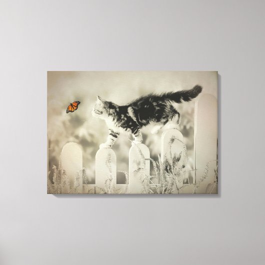 Kitty und Butterfly Leinwanddruck (Vorderseite)
