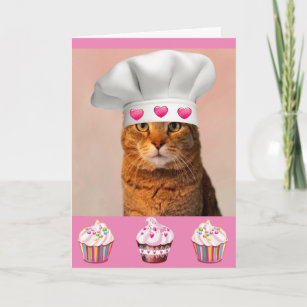 Kitty und Cupcakes zum Geburtstag Karte