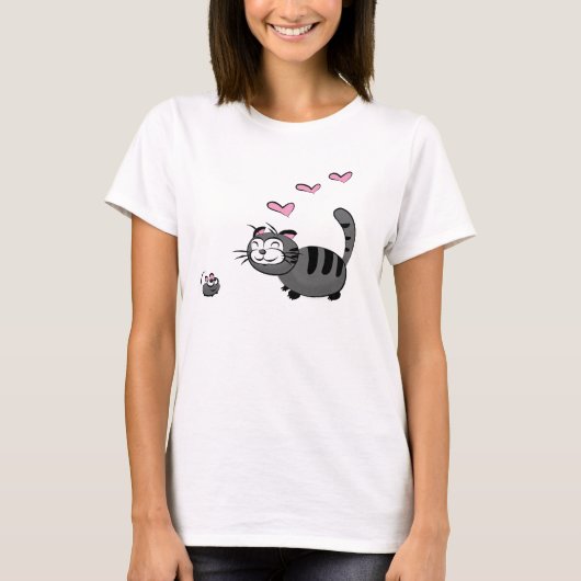 Kitty und Mousie Liebe T-Shirt (Vorderseite)
