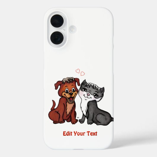 Kitty und Puppy, bearbeite Deinen Text Case-Mate iPhone Hülle (Rückseite)