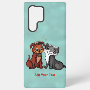 Kitty und Puppy , Bearbeiten Sie Ihren Text Samsung Galaxy Hülle