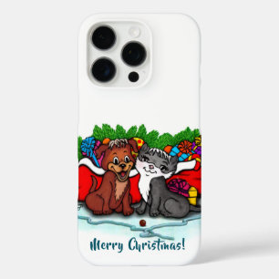 Kitty und Puppy, Frohe Weihnachten iPhone 16 Pro Hülle