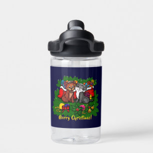 Kitty und Puppy, Frohe Weihnachten Trinkflasche