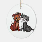 Kitty und Puppy Keramik Ornament (Links)