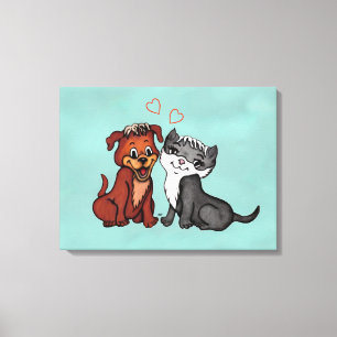 Kitty und Puppy Leinwanddruck